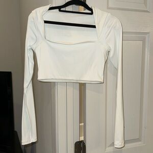 White Long Sleeve Cropped Top